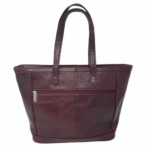 AmeriLeather Bags Amerileather Burgundy Comsopolitan Leather Tote